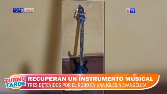 Detienen a tres hombres y recuperan guitarra robada en iglesia evangélica