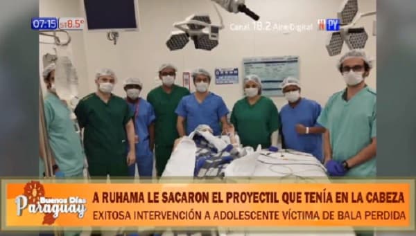 Retiran proyectil de la cabeza de adolescente víctima de bala perdida