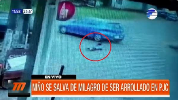 Niño se salva de ser arrollado en Pedro Juan Caballero
