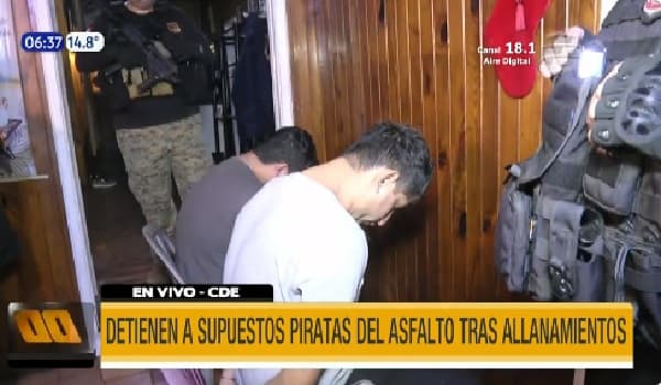 Detienen a “piratas del asfalto” en allanamientos en Ciudad del Este