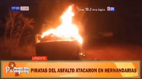 Reportan nuevo golpe de piratas del asfalto en Hernandarias