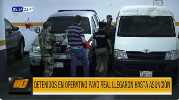 Detenidos en la operación “Pavo Real” ya están en Asunción