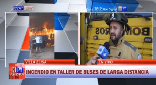 Controlan fuego en taller de buses de larga distancia