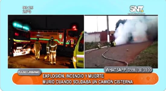 Explosión de camiones cisterna deja un muerto y heridos en Villa Elisa