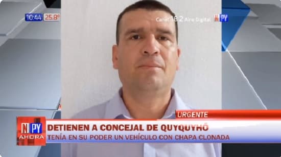 Detienen a concejal por vehículo con chapa clonada