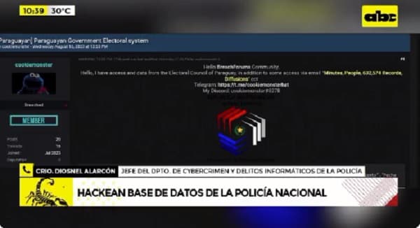 Hackean base de datos de la Policía Nacional
