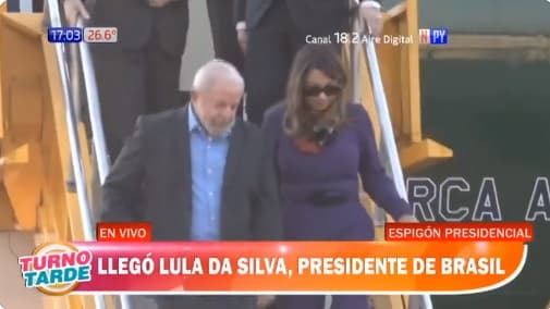 El presidente brasileño Lula llega Paraguay para asunción de Peña