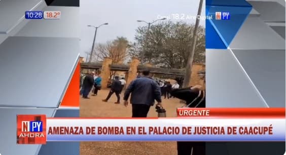 Reportan amenaza de bomba en Palacio de Justicia de Caacupé