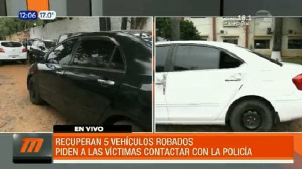 Policía recupera vehículos robados en la vía pública