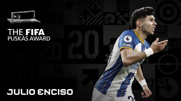 Julio Enciso se quedó con el tercer lugar del premio Puskás de la FIFA