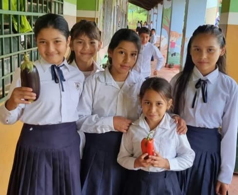 Niños de Arroyos y Esteros crean huerta escolar