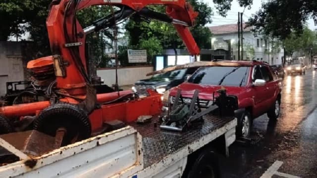 Autos varados y arboles caídos: grúas gratuitas disponibles en días de lluvias