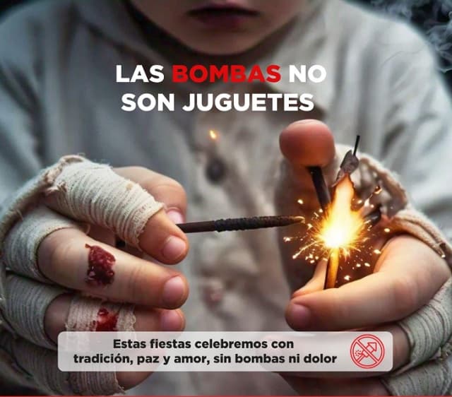 Salud advierte sobre riesgos de pirotecnia en fiestas