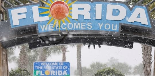 Nevadas históricas cubren el sur de EE.UU.: Florida bate récords
