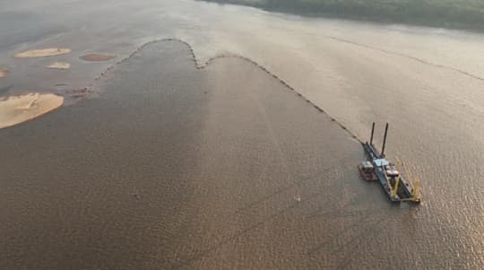 MOPC suspende dragado en Paso Bermejo para facilitar navegación