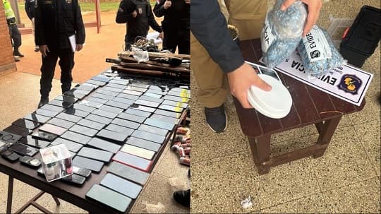 Operativo Cereso: Masiva incautación de celulares y drogas en penal de Encarnación