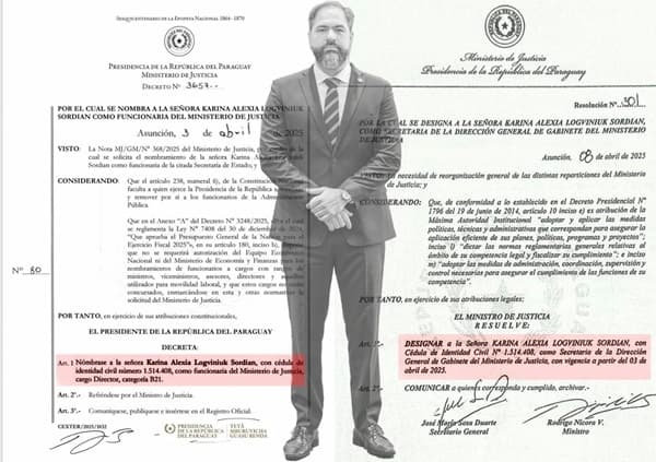 Designan a secretaria VIP sin título en el Ministerio de Justicia