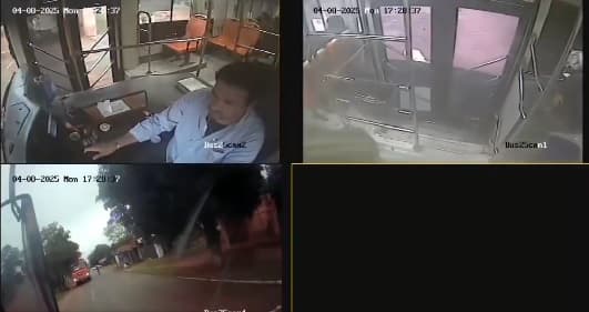 Imágenes de circuito cerrado grabaron un asalto en un bus de Capiatá