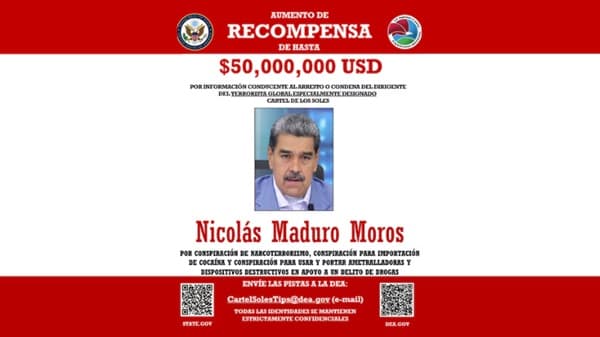 EEUU duplica recompensa por captura de Nicolás Maduro