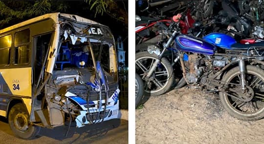Motociclista muere tras ser embestido por un ómnibus en Limpio