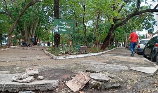 Las plazas más destruidas de Asunción que dejó Nenecho y siguen sin solución