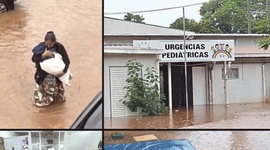Temporal inundó la sala de Pediatría en Santa Rosa del Aguaray y evacuaron a niños
