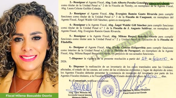 Abogada Milena Raquel Basualdo es trasladada al Chaco.